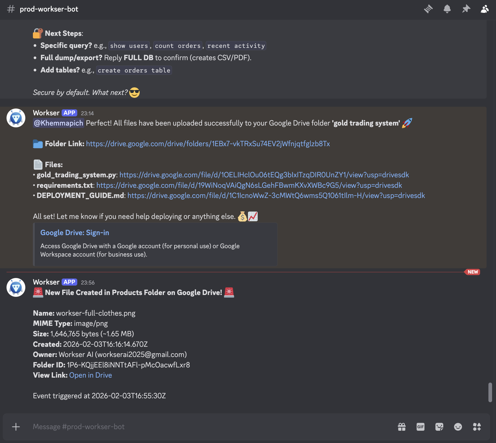 Keeps your team in the loop on Workser